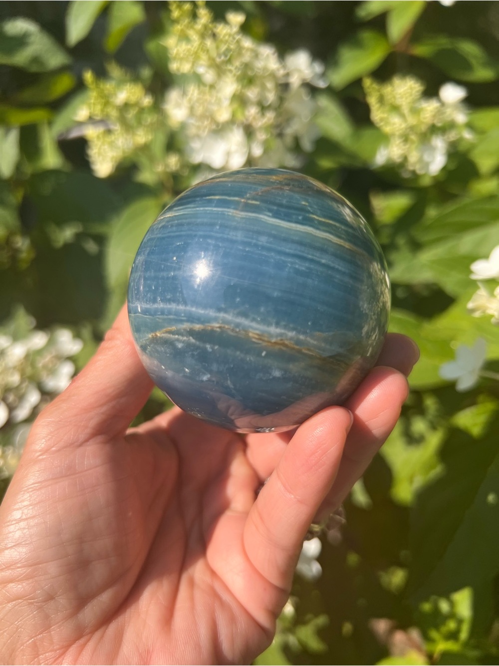 Blue (2) onyx sphere | crystal